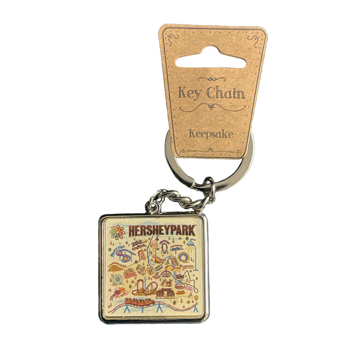 Hersheypark Map Epoxy Keychain