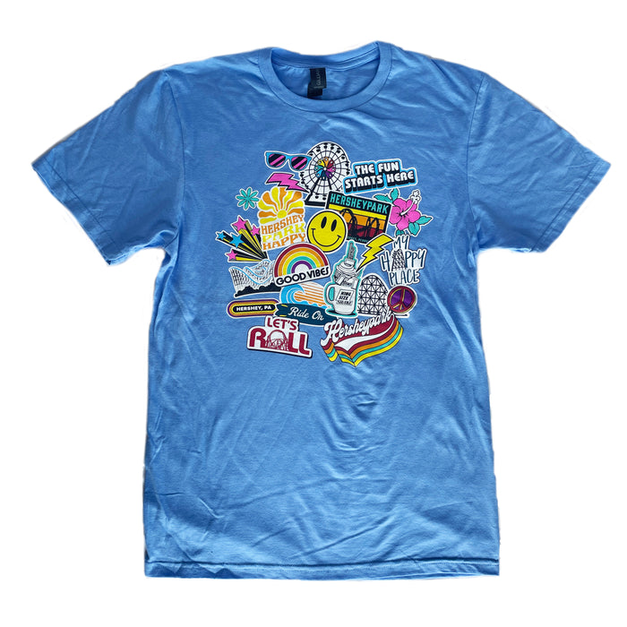 Hersheypark Blue Sticker Collage T-Shirt