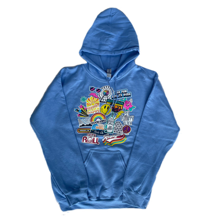 Hersheypark Blue Sticker Collage Sweatshirt