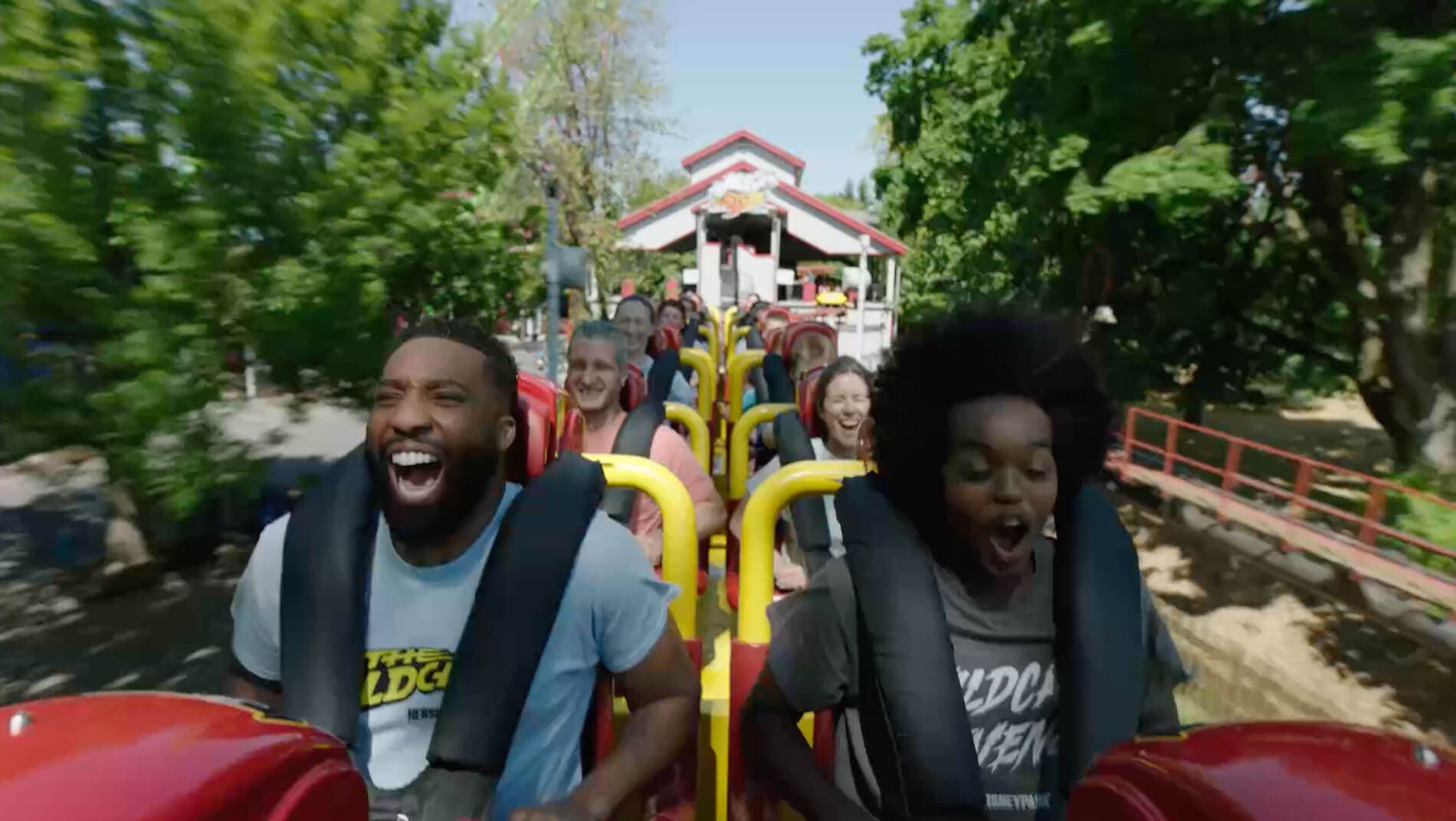 father son riding coaster hersheypark